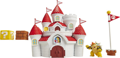 Nintendo Playset do Castelo do Reino Cogumelo da, oficialmente licenciado pela Jakks Pacific, inclui figura de ação exclusiva do Bowser de 6 cm (2,5") e acessórios, além de um pôster de parede.