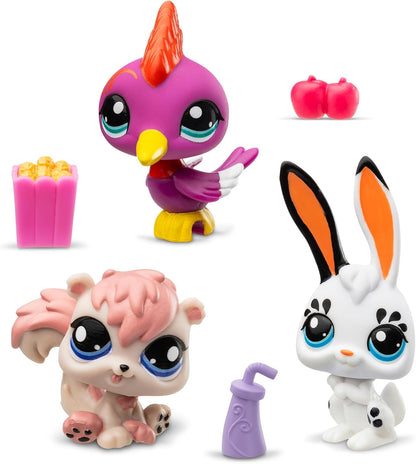 Littlest Pet Shop Série 2 Pet Trio Tube Park Pets | Cada Pet Trio Tube contém 3 mini brinquedos LPS, 1 acessório, 1 cartão colecionável e 1 código virtual | Brinquedos colecionáveis para meninas e meninos