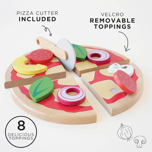 Le Toy Van - Honeybake - Madeira com acessórios para pizza - Acessórios de cozinha para brinquedos infantis - 2 anos ou mais, 30 x 210 x 25 mm