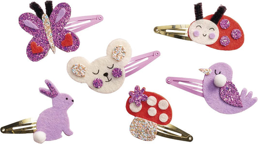Janod - Conjunto de 6 grampos de cabelo para criar - Jardim de flores - Les Ateliers Bijoux - Kit de lazer criativo infantil - Motricidade fina e criatividade - A partir de 5 anos - J09179