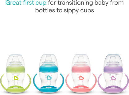 Munchkin Kit com 2 Copos de Transição Suave para Bebês | Garrafa Transparente | 118 ml | Azul/Verde