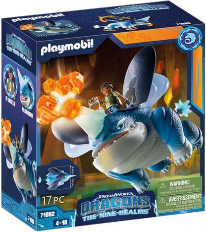Playmobil 71082 Como Treinar o Seu Dragão: Nove Reinos Plowhorn e D'Angelo, Brinquedo de dragão com membros móveis, asas e personagens de TV, Divertido Jogo de RPG Imaginativo, Conjunto Adequado para Crianças a partir de 4 Anos
