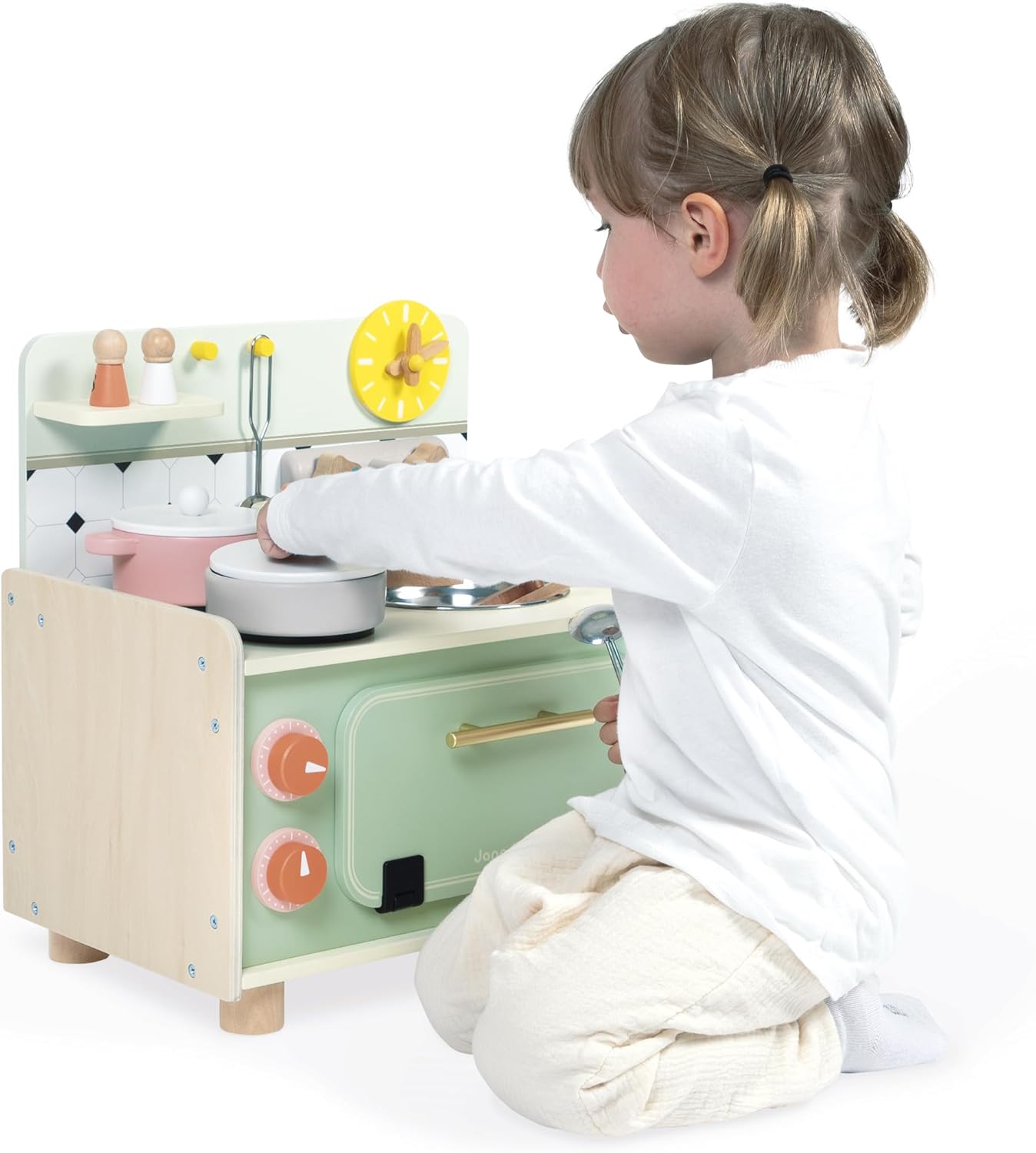 Janod - Cozinha infantil grande de madeira equipada com 2 fornos, Janod - Cozinha infantil de madeira equipada com forno, anod - Kitchenette infantil de madeira - Cozinha de brincar compacta para crianças - Equipada com forno