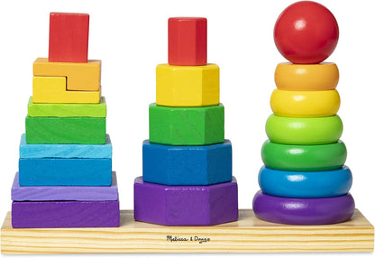 Melissa & Doug Rainbow Stacker | Brinquedo de Desenvolvimento | Habilidades Motoras | Resolução de problemas | 18 meses | Presente para menino ou menina