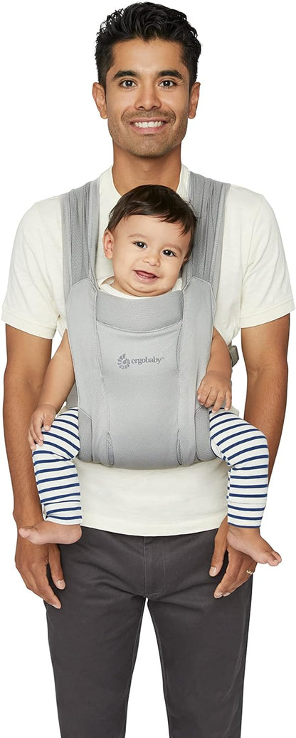 Ergobaby  Porta-bebês ergonômico Embrace Soft Air Mesh para recém-nascidos desde o nascimento, porta-barriga ergonômico de 2 posições, porta-bebê frontal, cinza macio