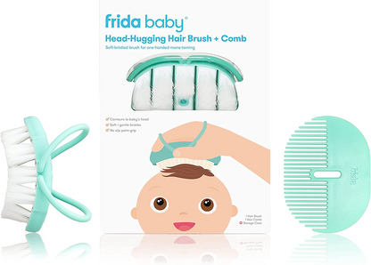 Frida Baby Conjunto de escova de cabelo para bebê + pente modelador, verde