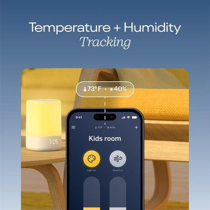 Nanit Sound and Light - Máquina de Som e Luz Noturna Inteligente para Bebês | Monitor de Áudio | Recurso de Alerta de Detecção de Choro | Despertador para Crianças com Função OK to Wake | Monitoramento de Temperatura e Umidade