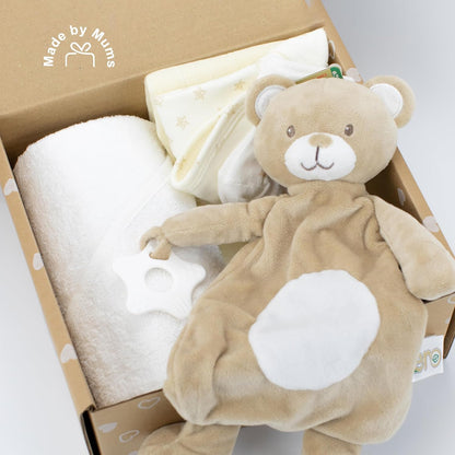 Baby Box Shop - Toalha com capuz personalizada para bebê e cobertor de urso personalizado para bebê, itens essenciais para recém-nascidos, Baby Box Shop - 6 itens essenciais para recém-nascidos unissex