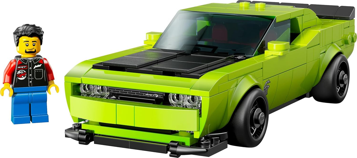 LEGO Speed Champions Dodge Challenger SRT Hellcat Carro Esportivo - Kit de Modelo de Carro com Minifigura de Piloto - Presente de Aniversário para Meninos a partir de 9 Anos - 77237