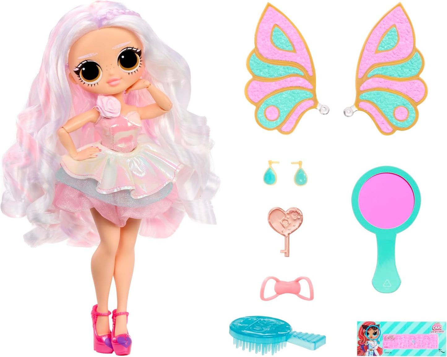 L.O.L. Surprise! Série OMG Eye Spy - Fada - Inclui 1 boneca, vem com roupas e acessórios, resolva pistas e desbloqueie surpresas, colecione todas as 4 bonecas.