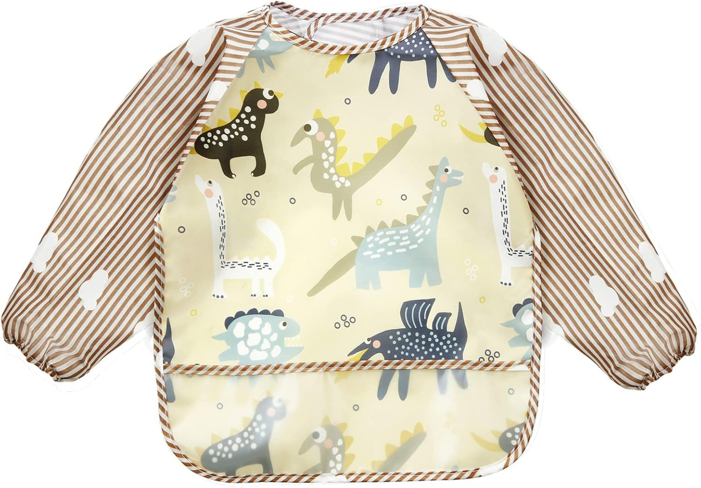 PandaEar (Pacote com 3 Babadores Impermeáveis de Manga Comprida | Babador para Alimentação, Avental de Pintura para Bebês e Crianças de 6 a 36 Meses (Lagarto)