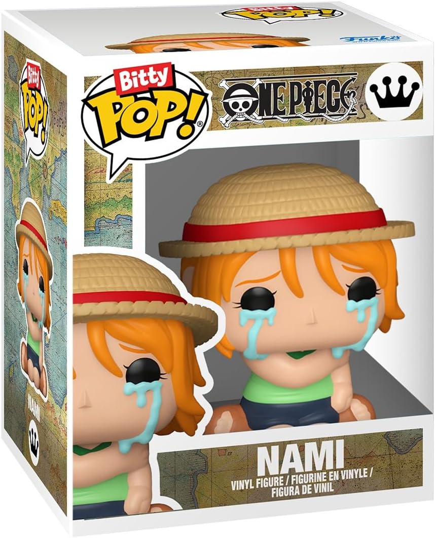 Funko Bitty Pop! One Piece - Nami - Pacote com 4 - Chances de 1/6 para uma variante rara de Chase e uma minifigura surpresa misteriosa - 2,2 cm (0,9 pol.) - Prateleira de exposição empilhável incluída - Ideia para presente