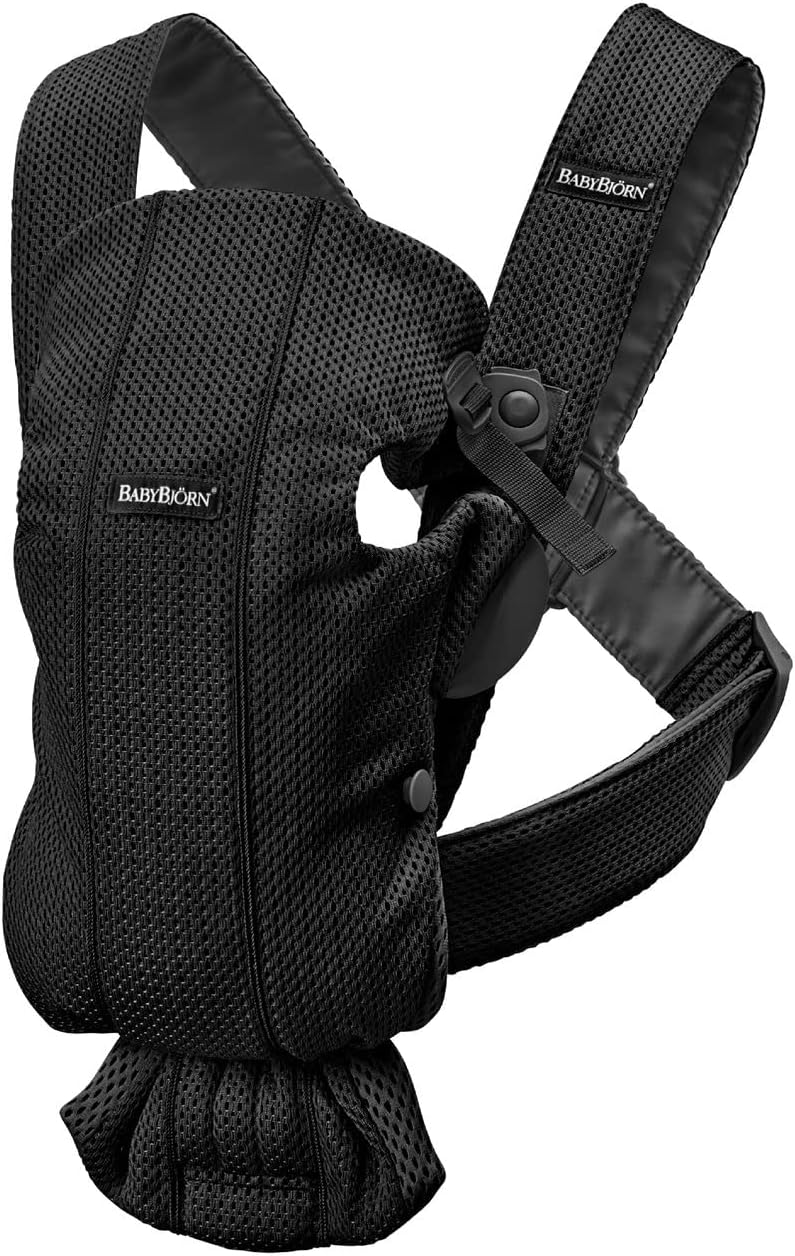 BabyBjörn Porta-bebês Mini, malha 3D, preto