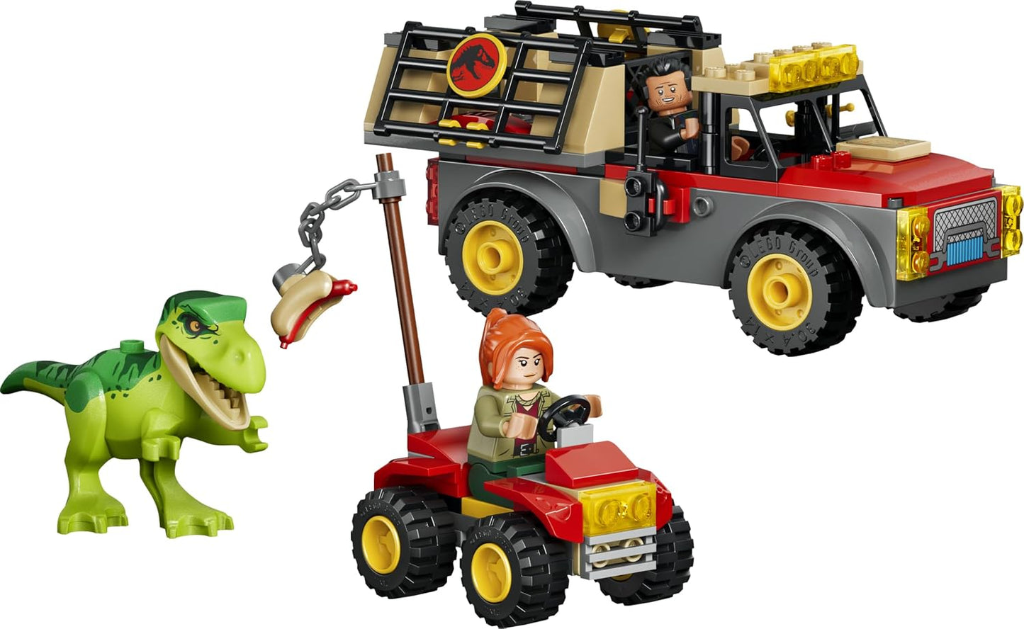 LEGO Jurassic World – Caminhão de Transporte de T. rex Jovem – Inclui figura de dinossauro, modelo de quadriciclo e 2 minifiguras – Presente de aniversário com tema de dinossauro para meninos e meninas a partir de 4 anos – 77978
