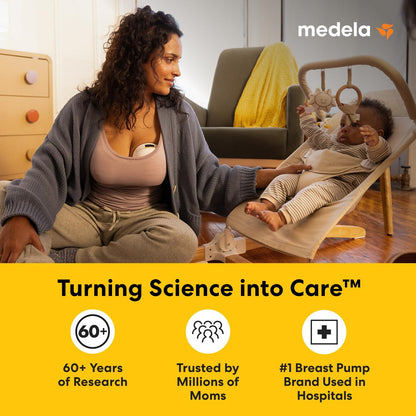 Bomba tira-leite individual vestível Medela Melody InBra, com uso sem as mãos – ajuste ultramacio, facilidade para extrair e armazenar, sistema tudo em um, desempenho potente, 2 modos e 9 níveis, funis de silicone, porta USB-C