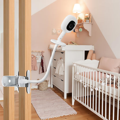 AISVAN Suporte para monitor de bebê compatível com monitor de bebê inteligente Nanit Pro e também para câmeras com suporte de parafuso de 1/4, braço de pescoço de ganso longo flexível de 15,7 polegadas Suporte para câmera para bebê sem ferramentas
