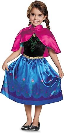 DISGUISE Disney oficial clássico anna vestido congelado anna traje crianças congelados vestir-se para meninas vestido extravagante trajes do dia do livro mundial para meninas