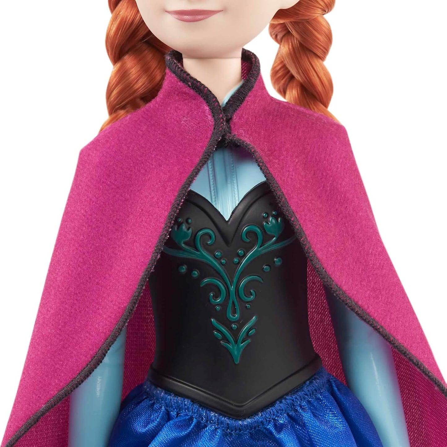 Mattel Boneca Disney Frozen Anna com Visual do Primeiro Filme | Boneca Articulada com Traje de Viagem Característico (Capa, Saia e Botas) e Cabelo Trançado, Inspirada em Disney Frozen, HLW49