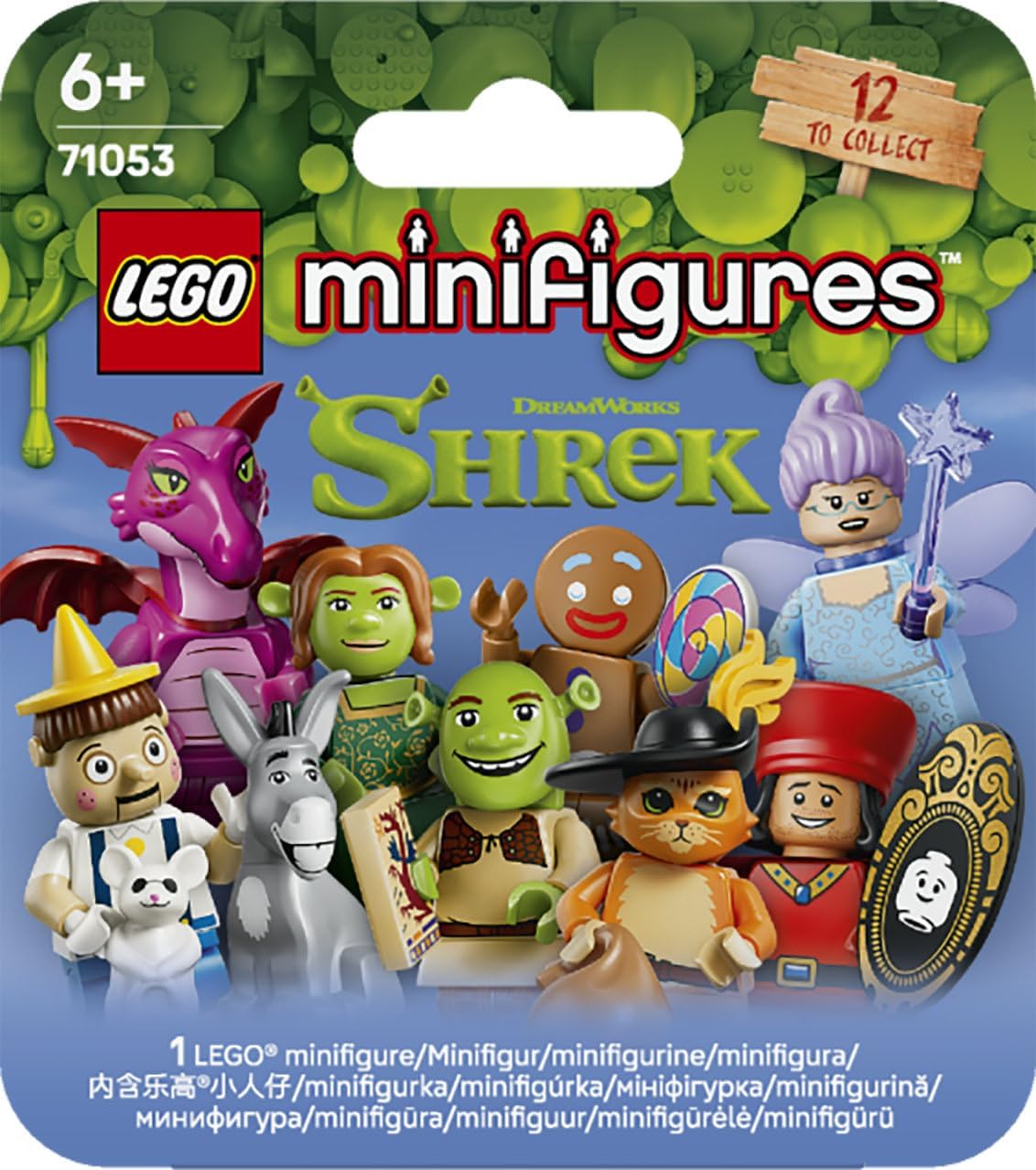 LEGO Minifigures Série Shrek 71053 | Brinquedos para meninos e meninas a partir de 6 anos, embalagem surpresa (blind box), contém 1 de 12 personagens colecionáveis, ideal para lembrancinhas de festa, uma ótima opção de presente pequeno...