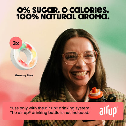 air up® 3 Cápsulas de Sabor Ursinho de Goma | Conjunto Degustação de Cápsulas de Sabor para 15 litros de Água sem Açúcar Sabor: Ursinho de Goma | Para garrafa air up® original