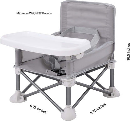 PandaEar Cadeira de alimentação portátil para bebês | Dobrável e compacta com alças para uso interno e externo | Ideal para camping, praia e gramado | Para crianças pequenas, meninos e meninas (cor neutra)