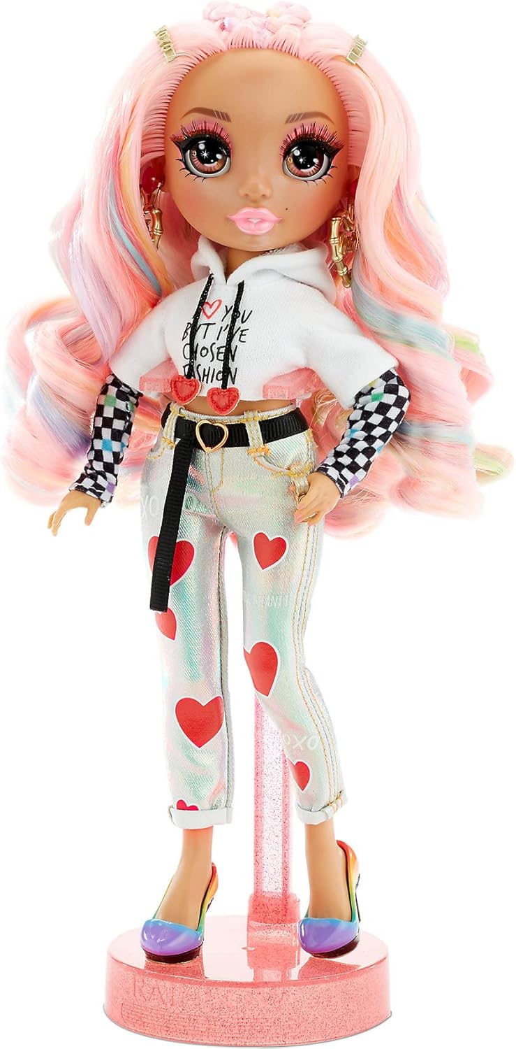 Bonecas colecionáveis Rainbow High - Roupas de grife, acessórios e suporte - 2 conjuntos completos - para crianças a partir de 5 anos - Kia Hart, Rose