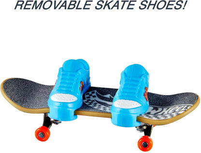 Hot Wheels Skate Tony Hawk Fingerboard e sapatos, projetados em colaboração com Tony Hawk, 1 Fingerboard e 1 par de sapatos de skate removíveis, HGT46