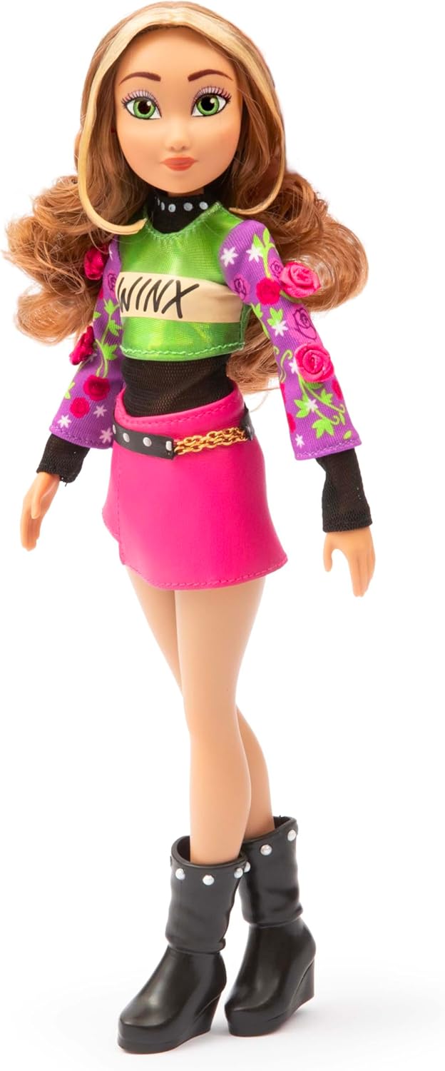 Winx Club Boneca Beauty Pop – Flora com Roupa de Show Fashion e Gel com Glitter – Boneca Fada Totalmente Articulada com Acessórios de Beleza – Brinquedo Oficial para Meninas – A partir de 4 Anos