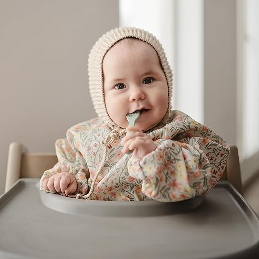 Mushie Babador para Desmame, Manga Longa | Babadores Impermeáveis com Mangas para Bebês e Crianças | Ajuste Regulável para 6 a 24 Meses