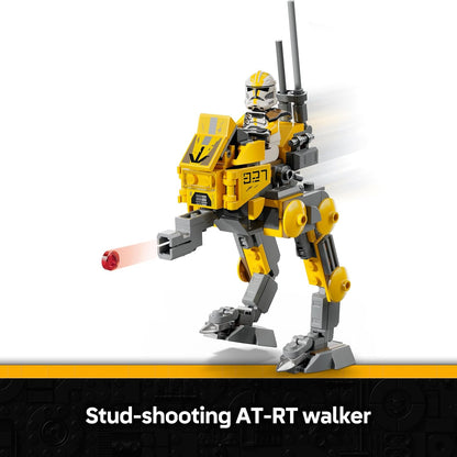 LEGO Star Wars 75431 Pacote de Batalha de Soldados Clones do 327º Corpo Estelar - Brinquedo colecionável com 4 minifiguras, 3 figuras de droides de batalha e um AT-RT - Presente para meninos a partir de 7 anos e fãs de A Vingança dos Sith