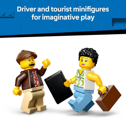LEGO City Táxi Amarelo de Brinquedo - Kit de Modelo de Carro Elétrico com 2 Minifiguras e Teto Removível - Conjunto para Desenvolvimento da Coordenação Motora Fina - Pequena Ideia de Presente de Aniversário para Meninos a partir de 5 Anos - 60487
