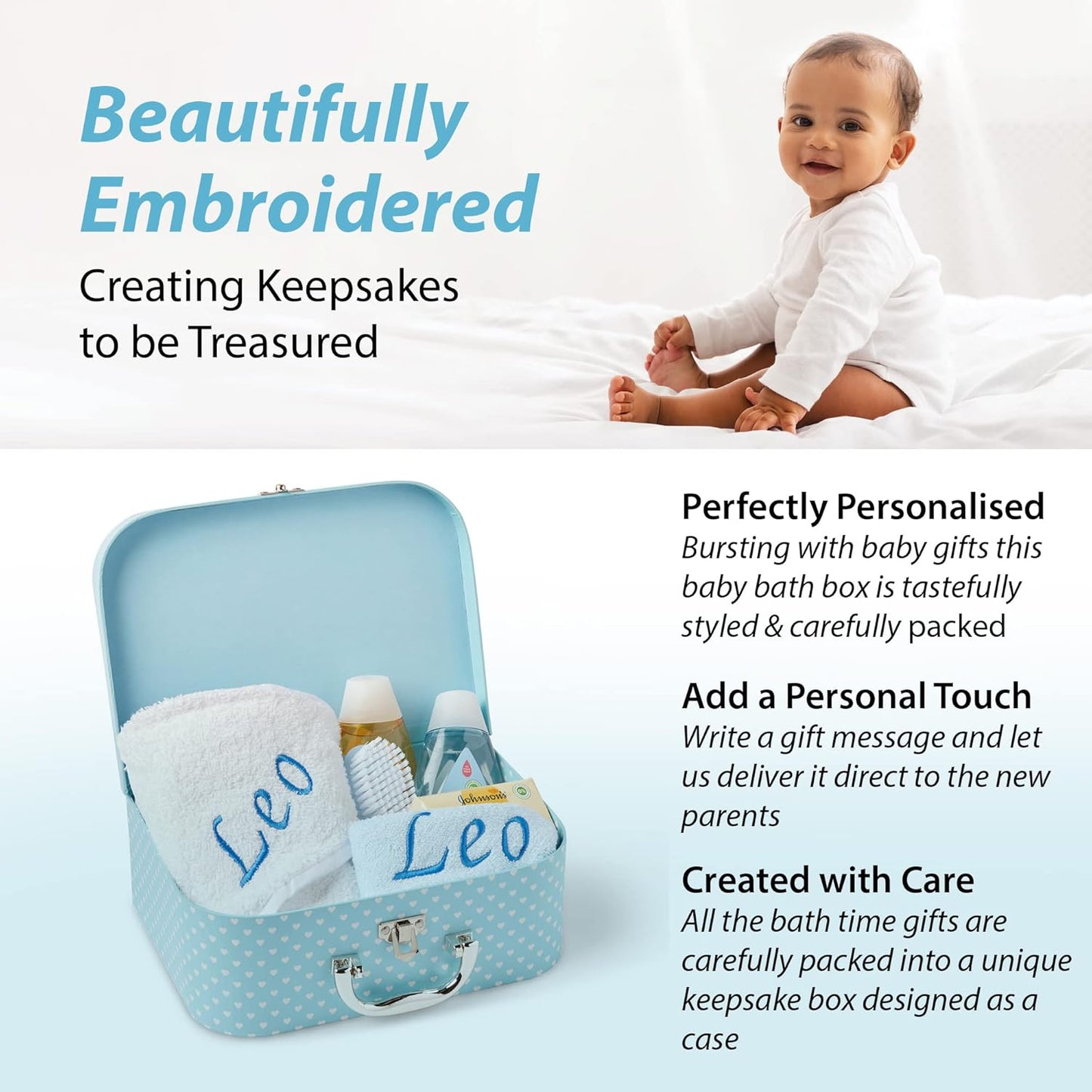 Conjunto de presentes personalizados para bebês: presentes personalizados para bebês, conjunto de banho para bebês, presentes personalizados para recém-nascidos, itens essenciais para recém-nascidos