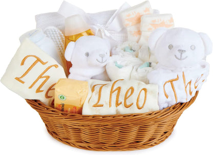 Baby Box Shop - 18 itens essenciais para recém-nascidos meninos com 3 presentes personalizados para bebês, Baby Box Shop - 18 itens essenciais para recém-nascidos meninos perfeitos para batizados - presentes para bebês meninos,