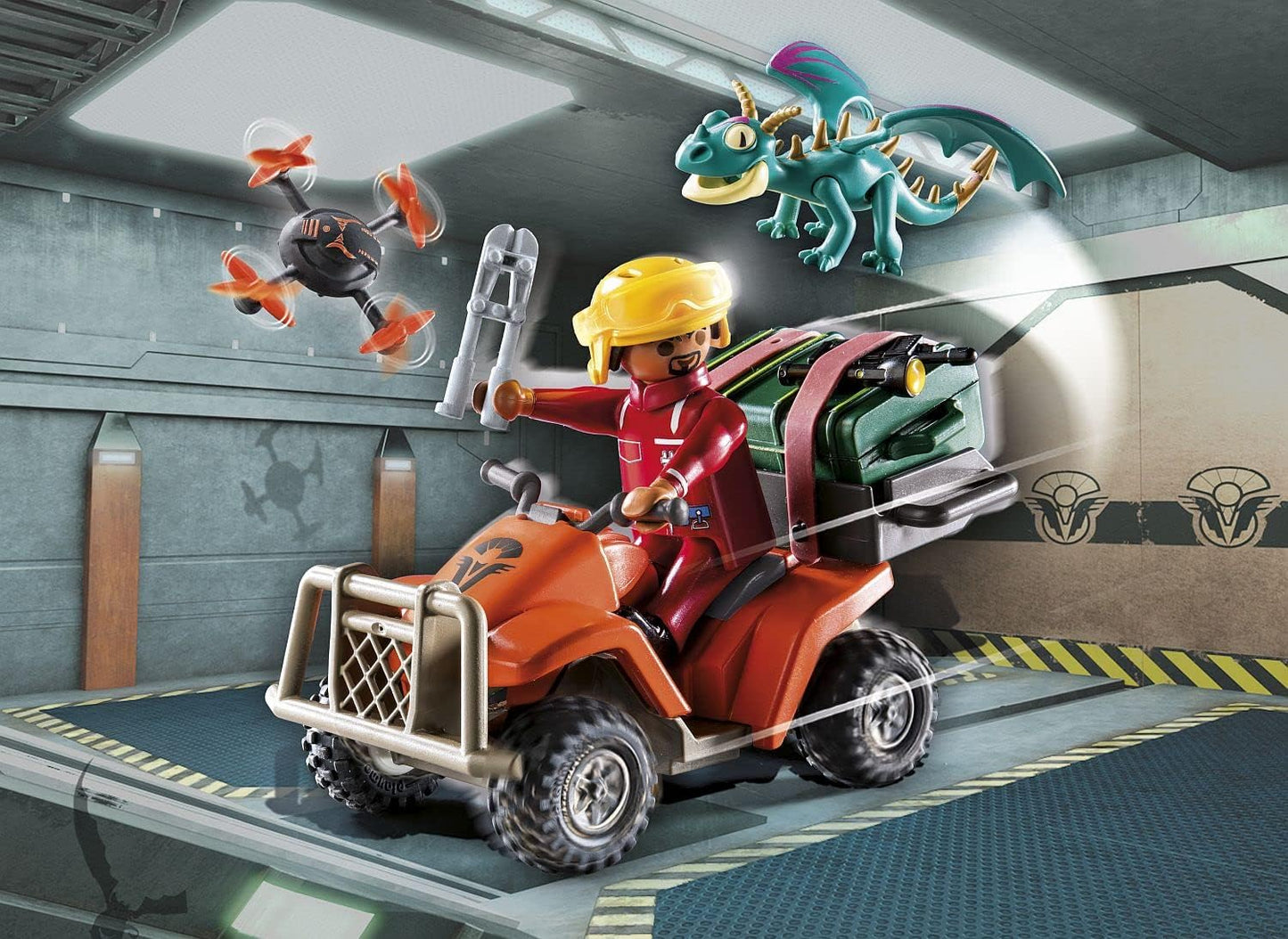 Playmobil 71085 Como Treinar o Seu Dragão: Conjunto de Segurança Base ICarus dos Nove Reinos, quad com motor retrátil e personagens de TV, Divertido Jogo de RPG Imaginativo, Conjunto Adequado para Crianças a partir de 4 Anos