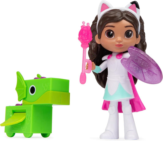 DreamWorks Gabby’s Dollhouse, Conjunto de Figura de Brinquedo Cavaleiro Gabby com Brinquedo Surpresa e Mini Dragão Amigo, Brinquedos Infantis para Meninas e Meninos a partir de 3 Anos