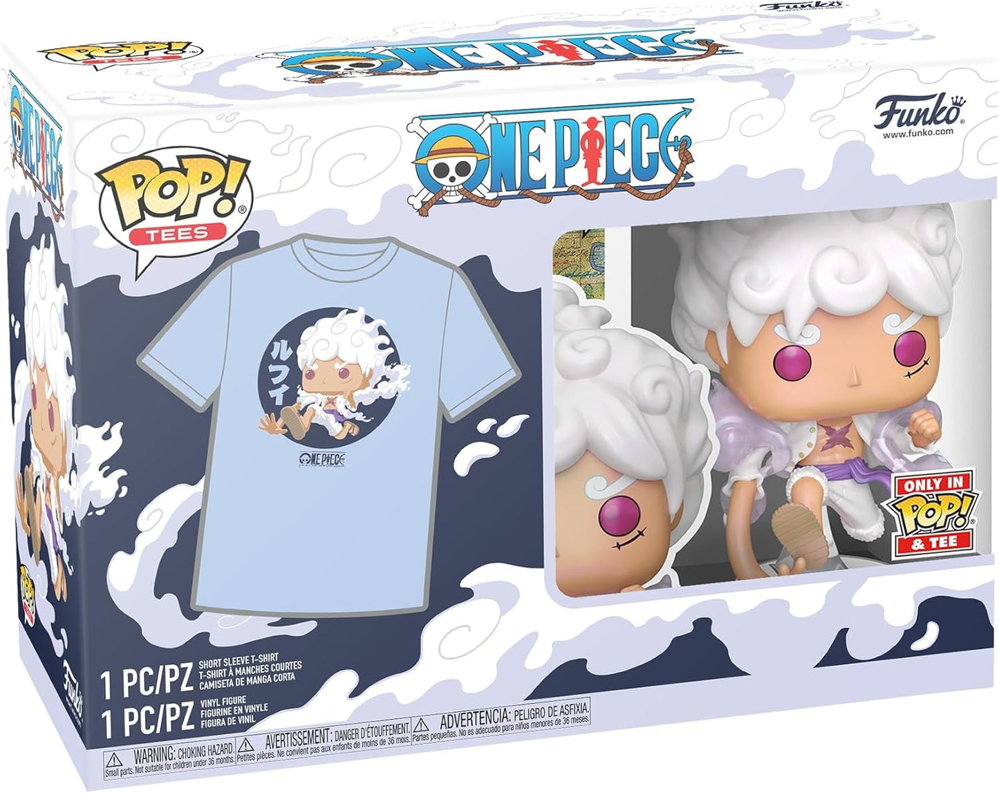 Loungefly POP! & TEE: OP - Luffy Fifth Gear - M - One Piece - Camiseta - Roupa com Figura Colecionável de Vinil - Ideia de Presente - Brinquedos e Camiseta de Manga Curta para Adultos Unissex - Fãs de Anime