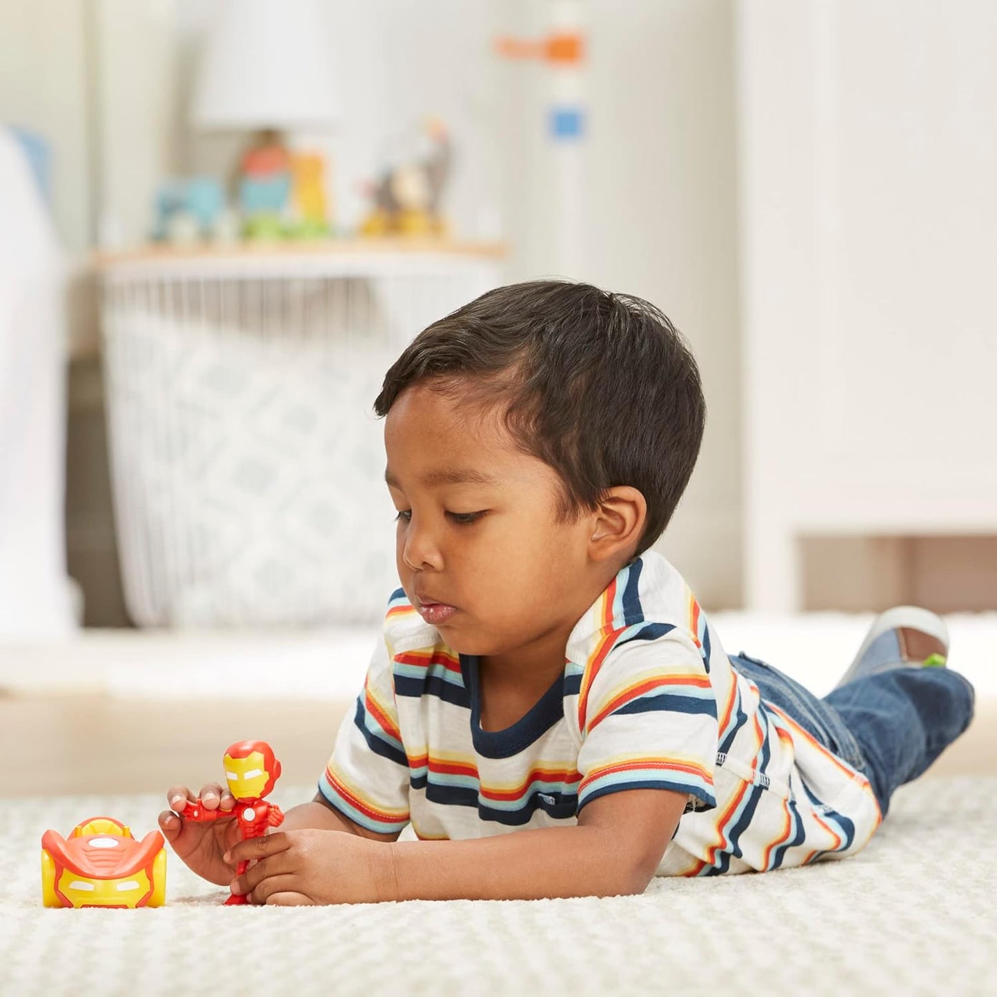 SPIDEY AND HIS AMAZING FRIENDS Hasbro Marvel Iron Man Action Figure e Iron Racer Vehicle, Iron Man Toy para crianças de 3 anos ou mais, multicolorido