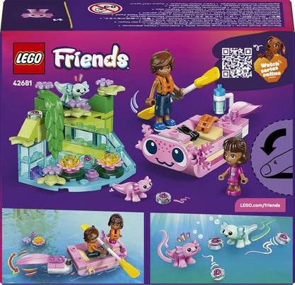 LEGO Friends Barco de Aventura do Axolote - Inclui 2 mini bonecas, 2 figuras de animais fofos, plantas, flores e acessórios - Presente de aniversário para meninas a partir de 5 anos - 42681