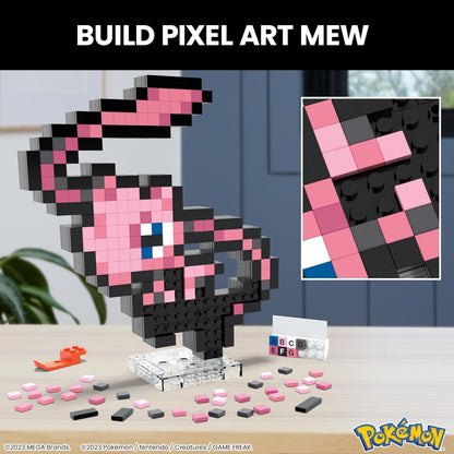 MEGA Conjunto de construção de bonecos de ação Pokémon, Eevee com 323 peças e estilo pixel retrô, para decoração de mesa ou parede, brinquedo de construção e exibição para colecionadores, HTH78