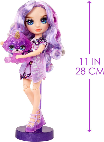 Boneca Rainbow High Fashion com Slime e Pet - Violeta (Roxo) - Boneca Shimmer de 28 cm com Sparkle Slime, Animal de Estimação Mágico e Acessórios de Moda - Brinquedo Infantil - Ótimo para idades de 4 a 12 anos