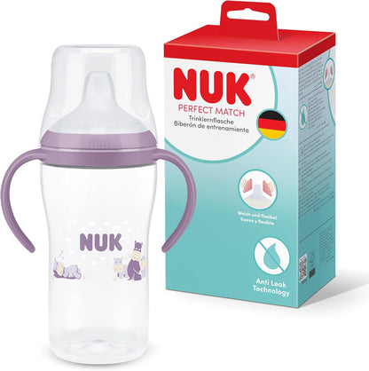 NUK Copo de Aprendizagem Perfect Match | 6+ meses | 260 ml | Copo com Bico Antivazamento para Crianças Pequenas | Alças Antiderrapantes | Hipopótamo | 1 Unidade