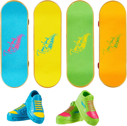 Hot Wheels Skate Neon Bones - Conjunto com 4 skates de dedo e sapatos de skate removíveis, inspirados no Tony Hawk. Desenvolvido em colaboração com Tony Hawk, HXK84.