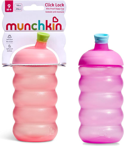 Munchkin Copo com Bico Click Lock | Kit com 2 | 12m+ | 296 ml | Rosa/Roxo