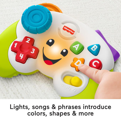 Controle de Jogo Fisher-Price Baby & Toddler Laugh & Learn, Verde, Atividade Musical de Aprendizagem para Bebês a partir de 6 Meses, Versão em Inglês do Reino Unido, JFF51