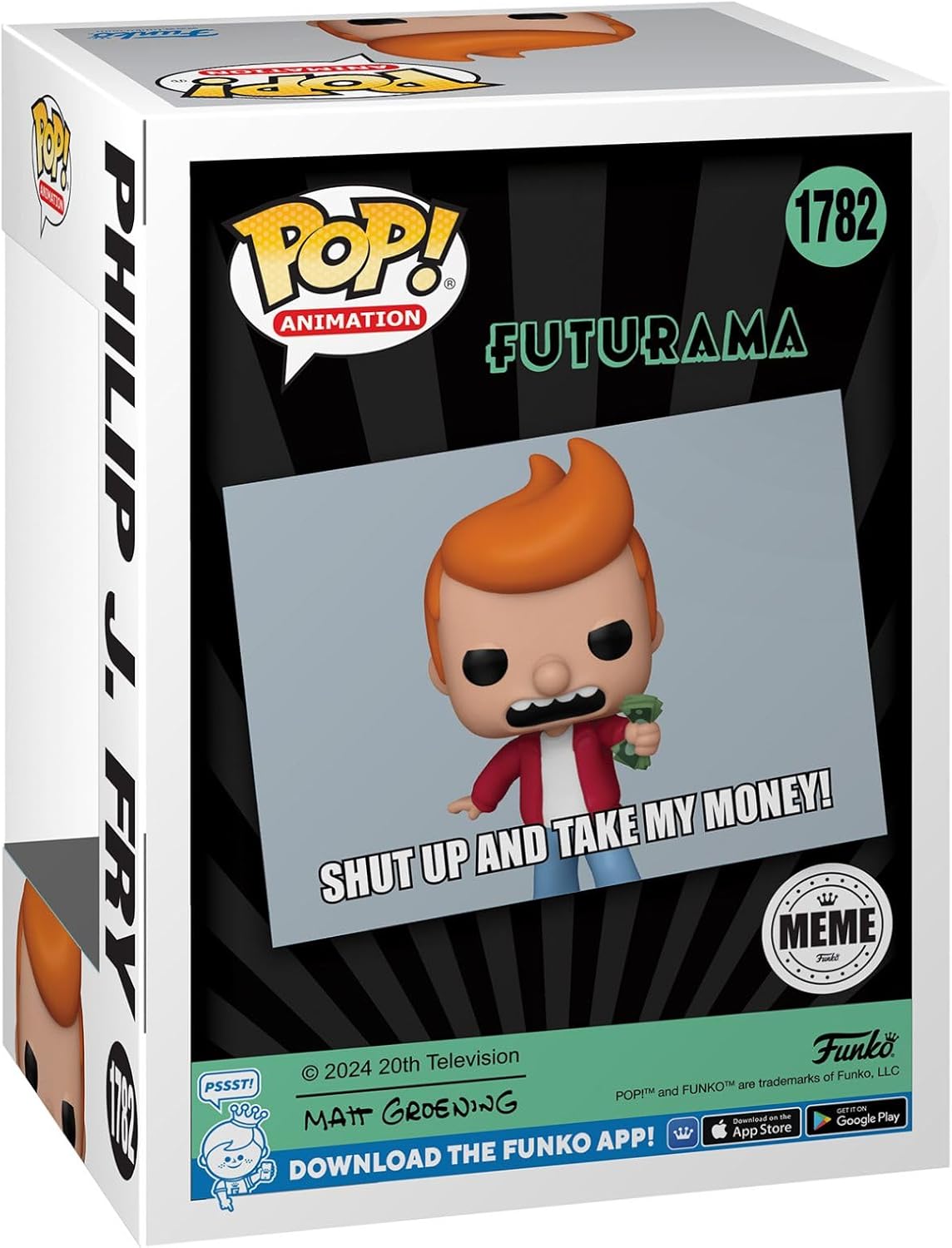 Funko POP! TV: Meme - Fry - Futurama - Exclusivo da Amazon - Figura Colecionável de Vinil - Ideia de Presente - Produto Oficial - Brinquedo para Crianças e Adultos - Fãs de TV - Figura Modelo para Colecionadores
