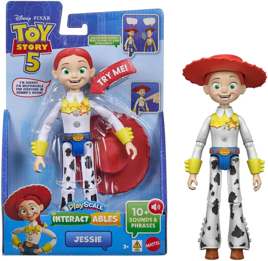 Mattel Disney e Pixar Toy Story 5 Figuras Interativas Falantes, Escala de 7 Polegadas, Frases do Filme e Interagem com Outros na Fila, Personagens Variados, JKV27