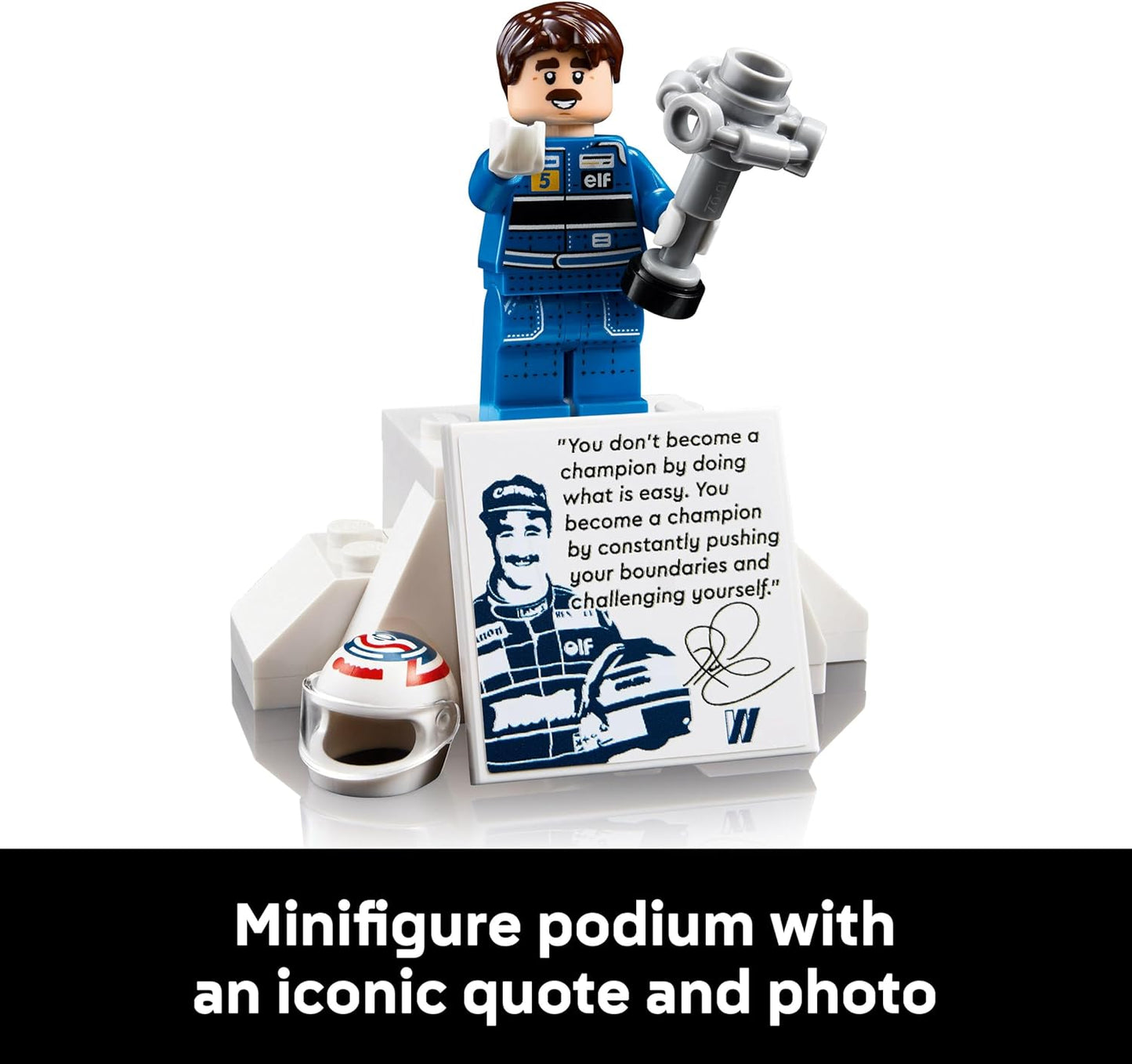 LEGO Icons Williams Racing FW14B e Nigel Mansell - Conjunto de modelo de carro de F1 para adultos, com minifigura colecionável do piloto, troféu e suporte de exibição - Ideia de presente para fãs de automobilismo homens, mulheres e adolescentes 10353