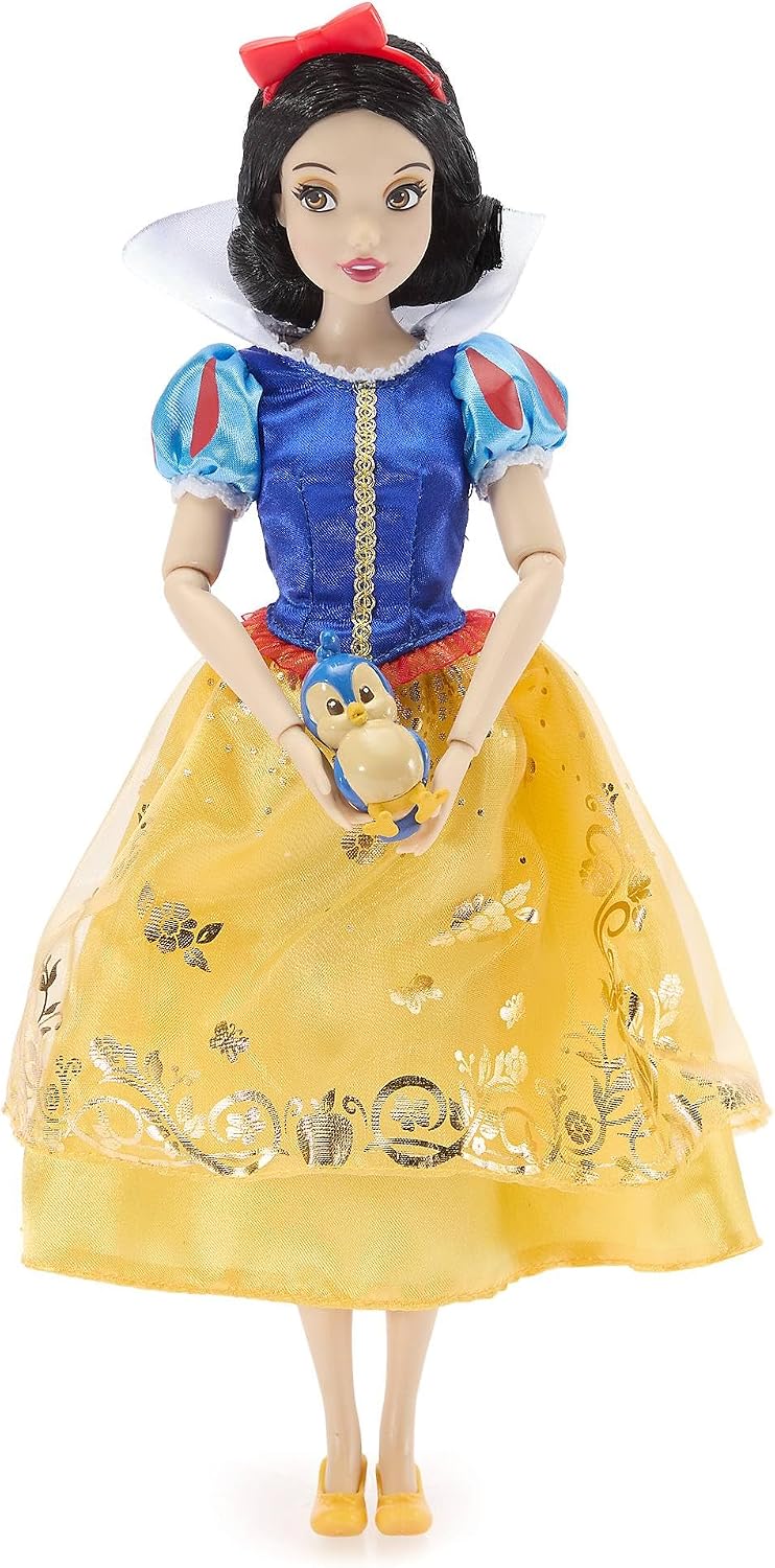 Disney Boneca Clássica Oficial da Branca de Neve da Store para Crianças, Branca de Neve e os Sete Anões, 30 cm, Brinquedo Totalmente Articulado com Vestido Icônico e Personagem Amigo Surpresa – Indicado para Maiores de 3 Anos