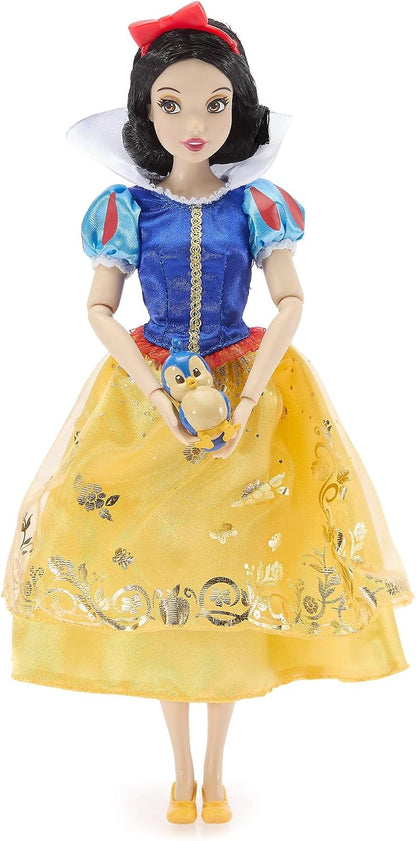 Disney Boneca Clássica Oficial da Branca de Neve da Store para Crianças, Branca de Neve e os Sete Anões, 30 cm, Brinquedo Totalmente Articulado com Vestido Icônico e Personagem Amigo Surpresa – Indicado para Maiores de 3 Anos