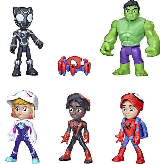 Hasbro SPIDEY E SEUS AMIGOS INCRÍVEIS Marvel Hero Reveal Multipack com Recurso de Virada de Máscara, Figuras de Ação de 10 cm, Brinquedos para Crianças a partir de 3 Anos, Embalagem Sem Frustração, F1486